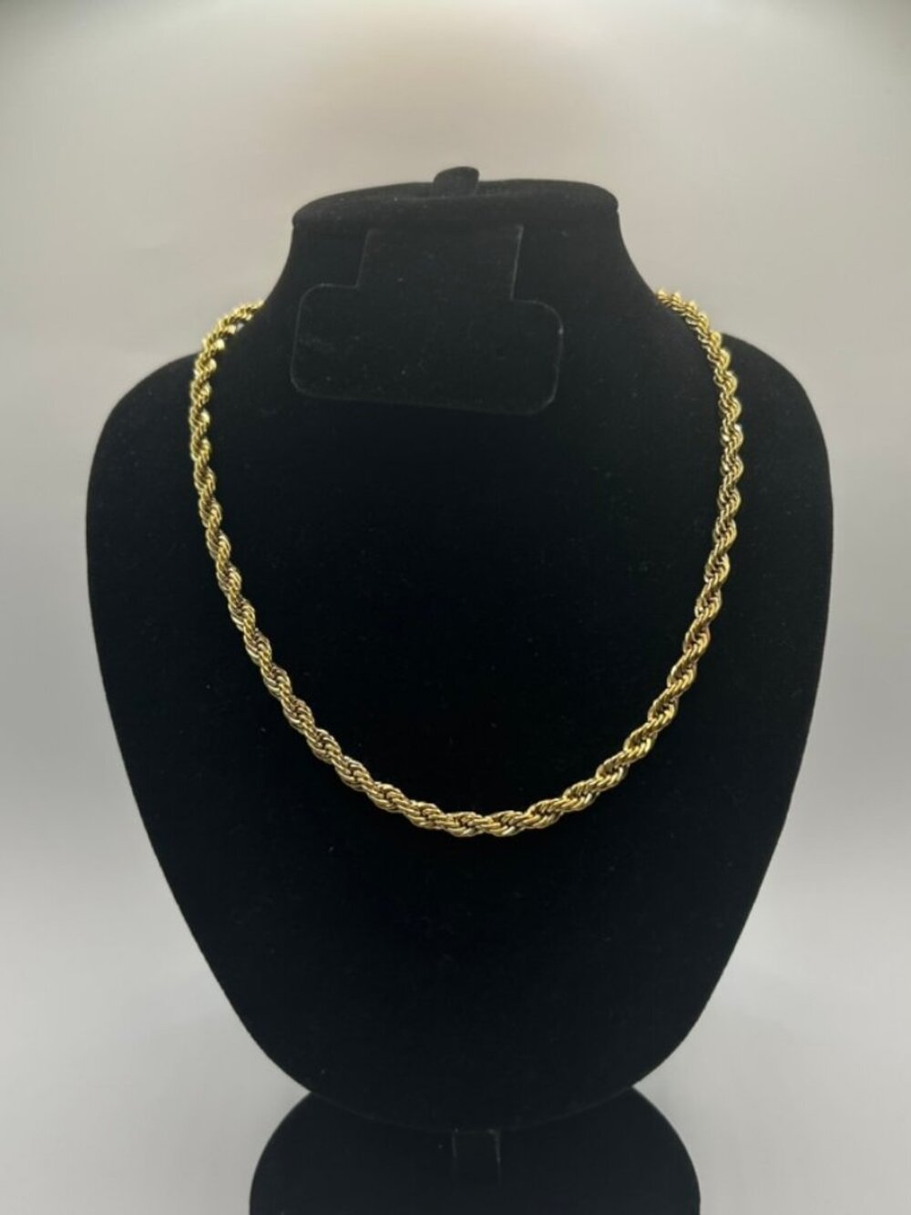 Real 18k Gold Rope Chain Necklace 5mm 20 Inch Plated Unisex Waterproof Lifetime